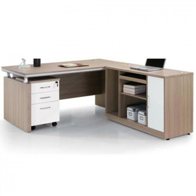 Mesa de madeira do computador da categoria comercial com de arquivo do armário terra arrendada do prego fortemente