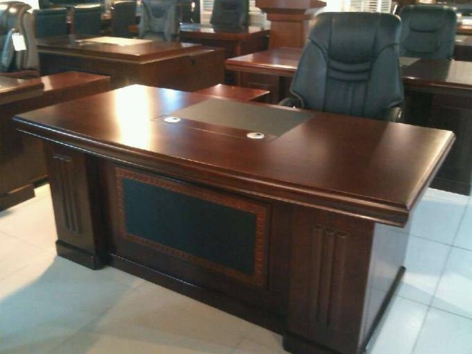 Mesa de madeira da estação de trabalho do chefe luxuoso/mesa de gabinete executivo de madeira dura bonita