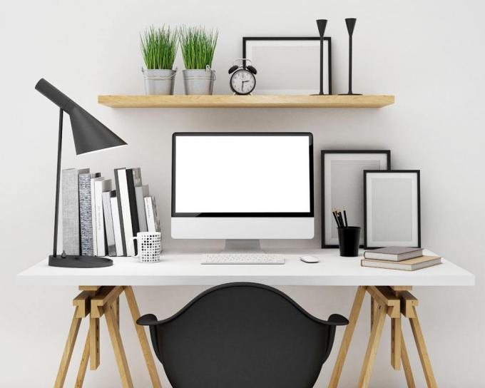 2018 personalizou a tabela branca de madeira moderna do escritório da mesa de escritório