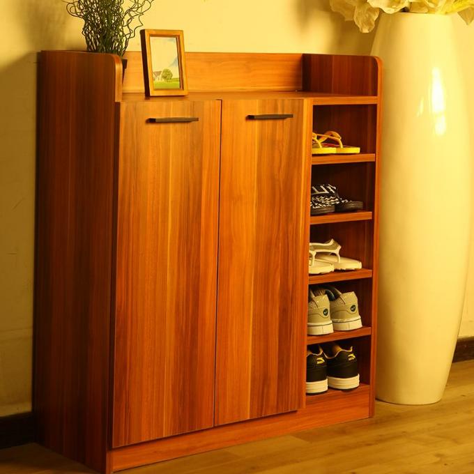 O armário pequeno elegante da sapata do MDF/Waterproof a cremalheira de madeira da sapata com portas