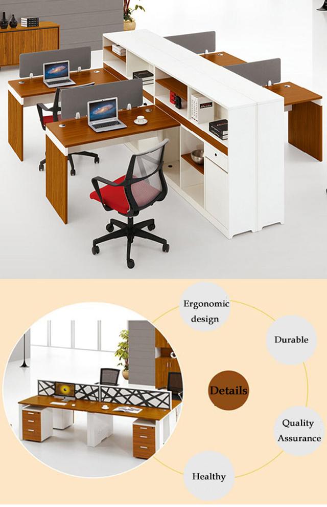 Mesa de escritório branca do bom mobiliário de escritório de madeira do folheado da placa de partícula da melamina da venda